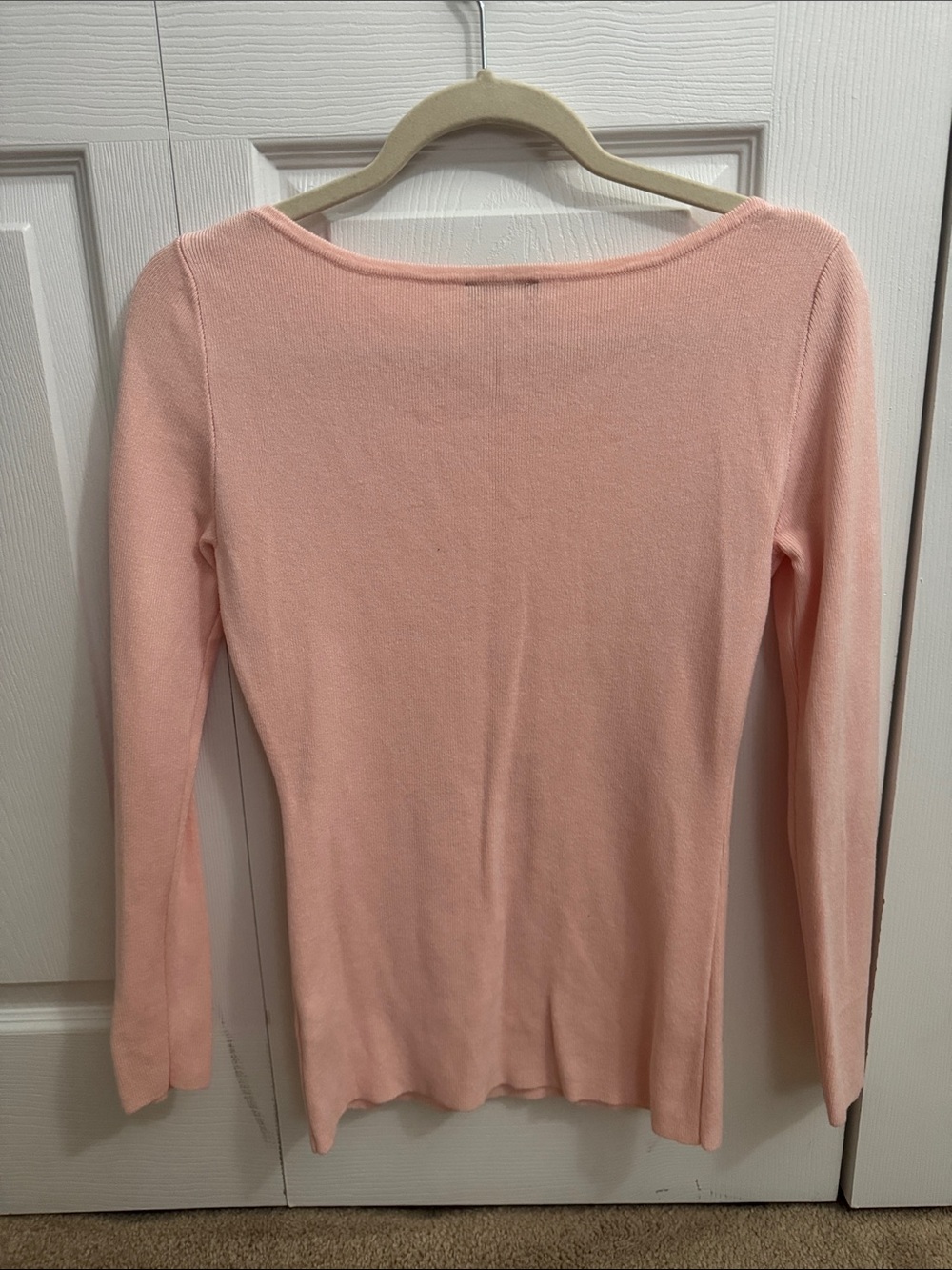 VENUS Light Pink Rhinestone Argyle Knit Boatneck Sweater Women size small - Picture 7 of 11
